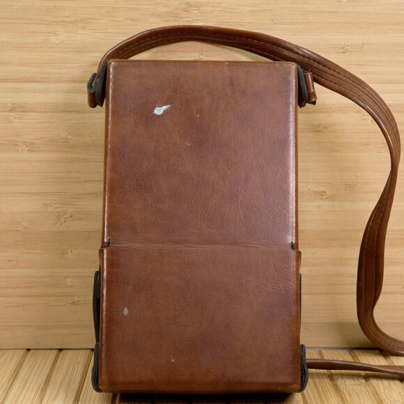 Vintage 70s Polaroid SX-70 Model 3 Land Camera, Black Body with Brown Leather - Picture 4 of 14